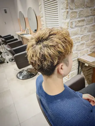 ショート パーマ カラー 髪質改善/メンズヘア TAKAHIROのヘアスタイル