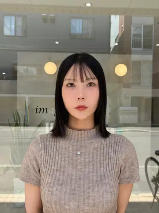 ミディアム カラー 韓国ヘアケアブリーチ 莉奈のヘアスタイル