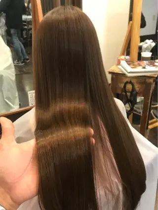 ロング カラー 色落ちまでキレイに！ ！女性サロンのヘアスタイル