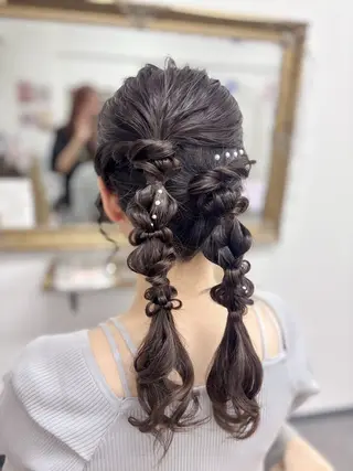 セミロング ヘアアレンジ ⭐︎moe 【ヘアメイク🧸】のヘアスタイル