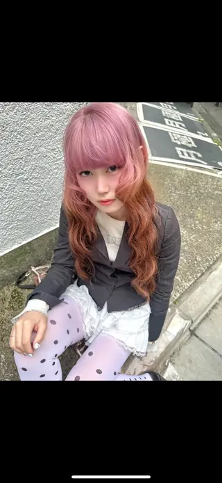 ロング カラー 🫧まなみ　ブリーチ ヘアセット🫧のヘアスタイル