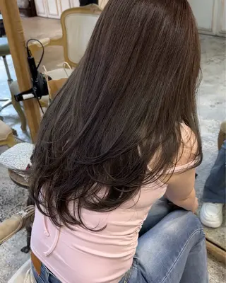 セミロング カラー おしゃれハイトーン 💗AKARIのヘアスタイル