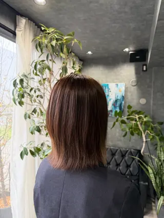 ミディアム カラー glac 當田のヘアスタイル