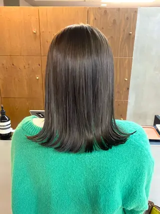 ミディアム カラー ヘアアレンジ ハル🌸柔色/ ブリーチなし/艶髪のヘアスタイル