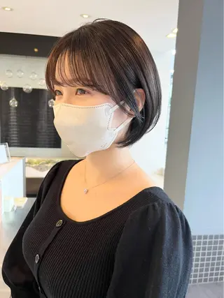 ショート パーマ 名竹聖治/透明感 カラー/縮毛矯正のヘアスタイル