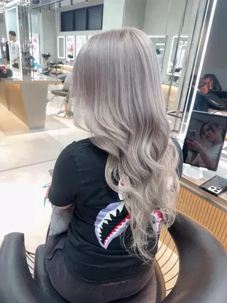 ロング カラー ヘアアレンジ ARIA💎縮毛矯正 ブリーチ💎複雑履歴のヘアスタイル