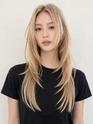 ロング カラー ウルフカット 811 大阪梅田 ウルフのヘアスタイル
