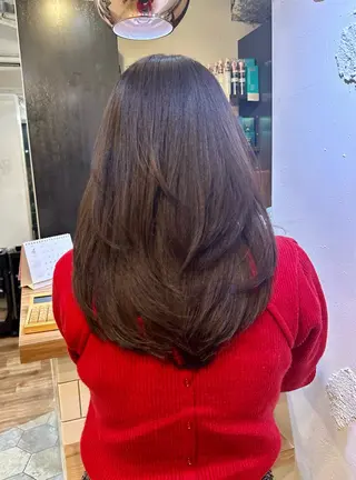 セミロング レイヤー/顔周り 田山 穂波のヘアスタイル