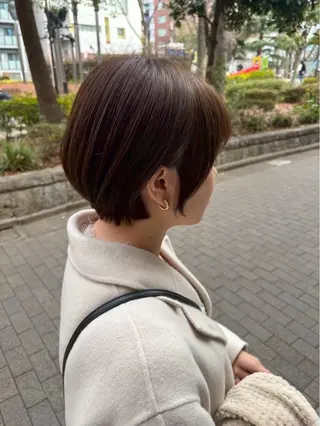 ショート 﨑山莉里香🎀 透明感カラー/縮毛✨のヘアスタイル