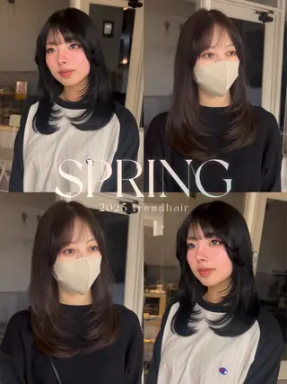 セミロング ayu omochaのヘアスタイル