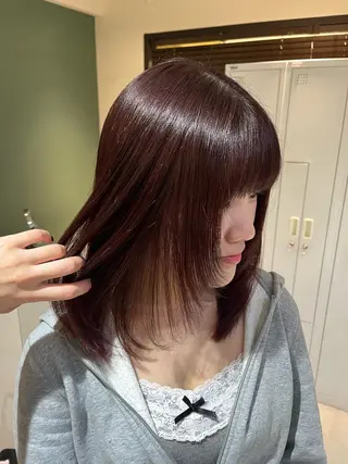 ミディアム カラー 安来柚乃 ヤスキユノのヘアスタイル
