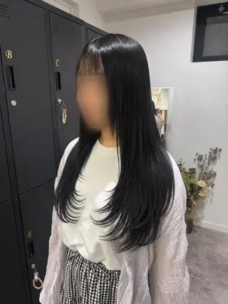 ロング カラー パーマ ヘアアレンジ 縮毛矯正/シール エクステ/艶髪ひふみのヘアスタイル