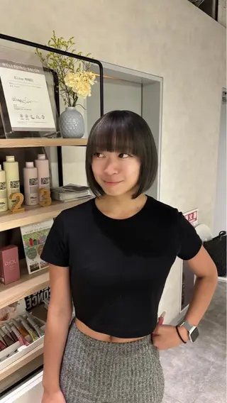 カラー パツボブ/暖色 西梅田/かえで🎀のヘアスタイル