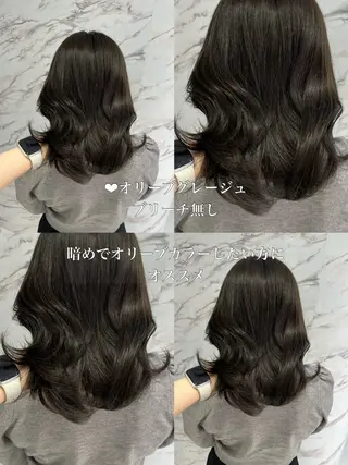 ミディアム カラー Riho♡レイヤー/ 名駅/大人韓国ヘアのヘアスタイル