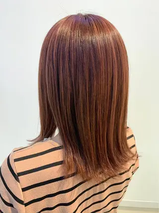 カラー ブリーチしない暖色 カラー🥀杉 優菜のヘアスタイル