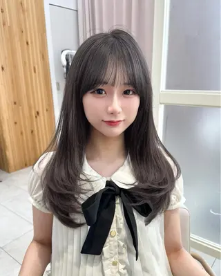 セミロング カラー 🇰🇷韓国風くびれ ヘア🇰🇷中村優大のヘアスタイル