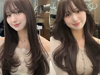 ロング カラー ヘアアレンジ 大宮縮毛矯正🩵 レイヤー 佐藤和のヘアスタイル