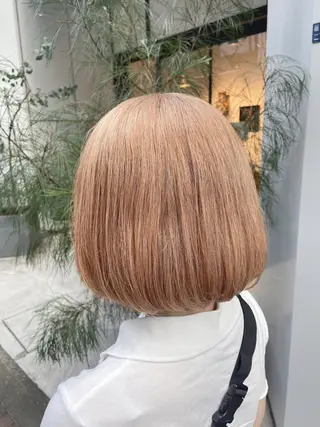 ショート カラー ヘアアレンジ ピンク・ベージュ🩰 カラー🫧とらのヘアスタイル