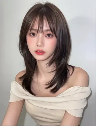 ミディアム レイヤー・巻き髪 特化♡ヒディ♡のヘアスタイル