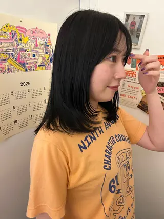 ミディアム カラー maho/垢抜け パーマカラーのヘアスタイル