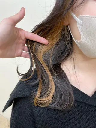 セミロング カラー 乾かすだけで美髪✨ 髪質改善専門/鈴木遼のヘアスタイル