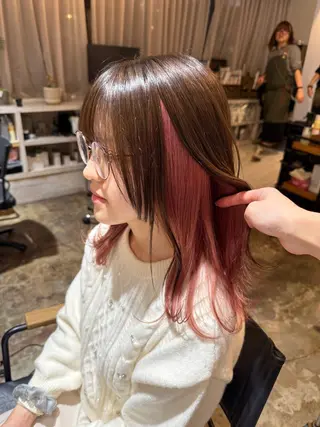 セミロング カラー 透明感カラー/パーマ 🌀アオノのヘアスタイル