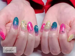 セミロング ネイル Nail&Eye Graceのマツエク・マツパデザイン