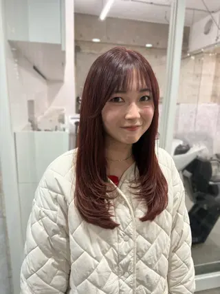セミロング 髪質改善×ブリーチ なしカラー/桃愛のヘアスタイル