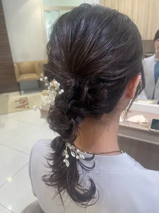 セミロング ヘアアレンジ 韓国ヘアメイク🎀/ 縮毛矯正✨山本媛香のヘアスタイル