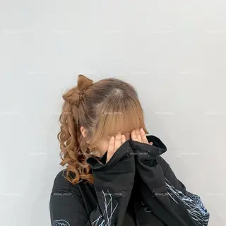 セミロング ヘアアレンジ Hairset minoriのヘアスタイル