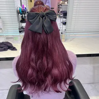 セミロング カラー ヘアアレンジ 💕上野美容師☁ ブリーチ💖サワのヘアスタイル