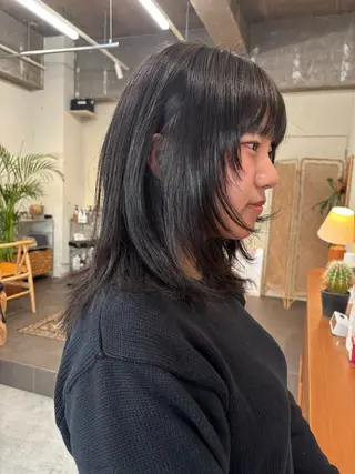セミロング 永田 愛莉のヘアスタイル