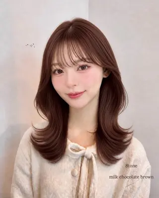 ミディアム 𝗆𝗂𝗒𝗎 🐈‍⬛🎀のヘアスタイル
