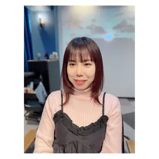 ミディアム カラー 中野 誠子のヘアスタイル