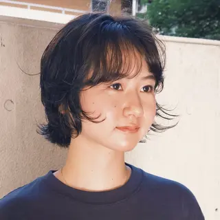ショート カラー パーマ デジタルパーマ🌀レ イヤー🍃かんたまるのヘアスタイル