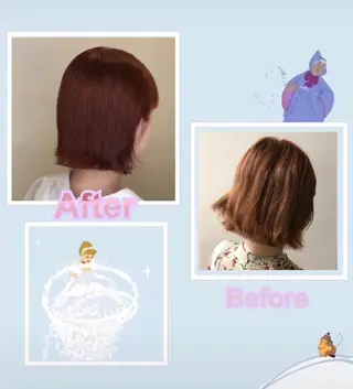 ミディアム カラー パーマ 暖色/ブリーチカラー 🎀 M i k uのヘアスタイル