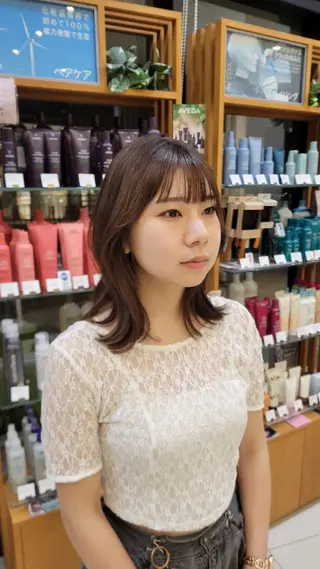 ミディアム カラー メンズパーマ 渡辺将功のヘアスタイル