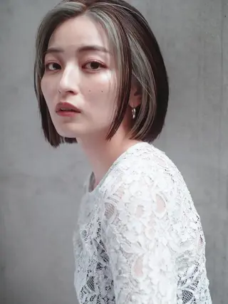 セミロング カラー レイヤーカット 赤み消し　店長/大和のヘアスタイル