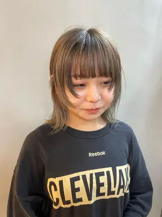 ミディアム カラー パーマ ヘアアレンジ メンズ キッズ ネイル マツエク・マツパ アイブロウ tatsumi/ボブ ウルフ/レイヤーのヘアスタイル
