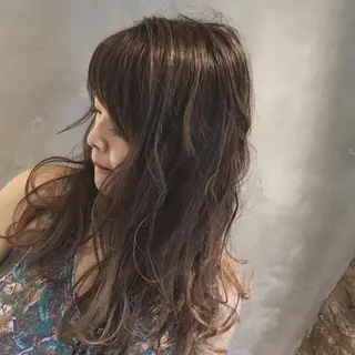 セミロング カラー パーマ 髪質改善 Daisukiのヘアスタイル
