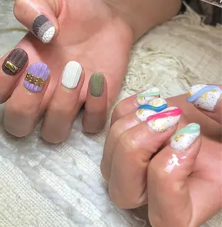 ショート カラー パーマ ヘアアレンジ メンズ キッズ ネイル マツエク・マツパ el. by Aoのネイルデザイン