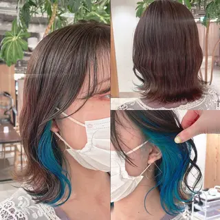 ミディアム カラー 渋谷:インナーカラー /🍒エリカ🍒のヘアスタイル