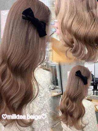 ロング カラー ヘアアレンジ 🎀暖色カラー🎀 ♡yurika♡のヘアスタイル