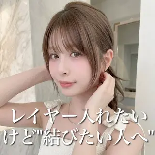 セミロング カラー ブリーチ縮毛矯正飛我 韓国ヘア🫧のヘアスタイル