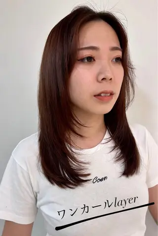 セミロング 韓国🇰🇷ボブ✂︎ レイヤー✂︎三吉明人のヘアスタイル