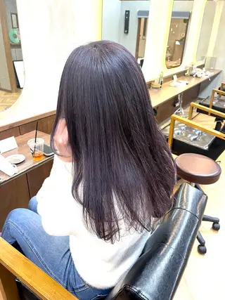 セミロング カラー ena/ブリーチなし 透明感・レイヤー🎀のヘアスタイル