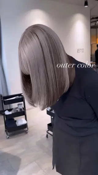 セミロング カラー 💜ハイトーン💛 マジカルかいちゃんのヘアスタイル