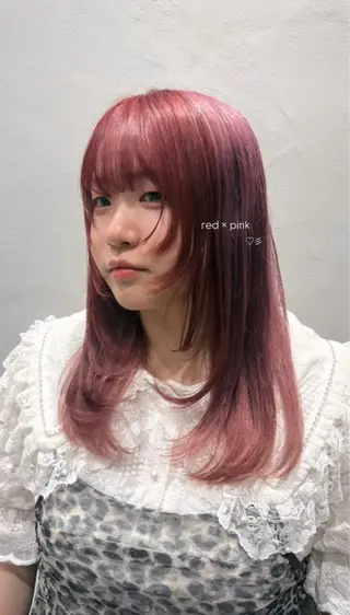 セミロング カラー なぎさ 🎀 / 透明感カラー/心斎橋のヘアスタイル