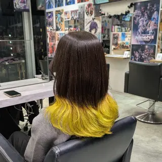 カラー セミロング 推しカラー🦉にじさ んじカラー🌈🕒✨のヘアスタイル