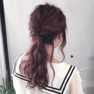 ロング カラー ヘアアレンジ K-POP好き美容師 🇰🇷Kai.Yのヘアスタイル